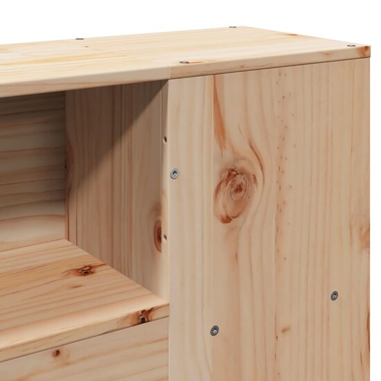 Hoofdbord Met Opbergruimte Massief Grenenhout 160 cm Naturel