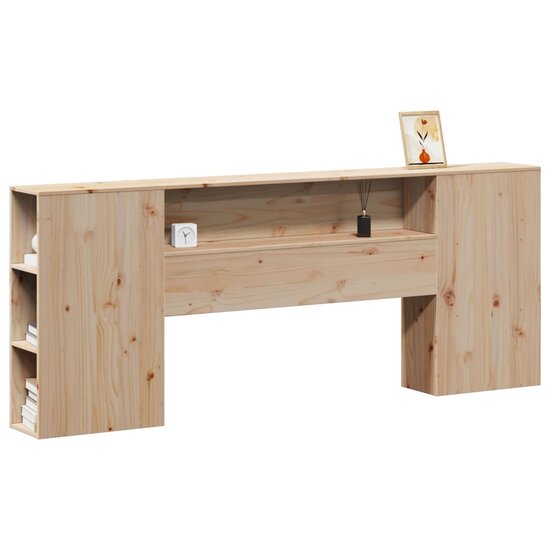 Hoofdbord Met Opbergruimte Massief Grenenhout 200 cm Naturel