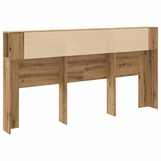 Hoofdbordkast 200X18,5X102,5 Cm Bewerkt Hout Artisanaal Eiken artisanaal eikenkleurig