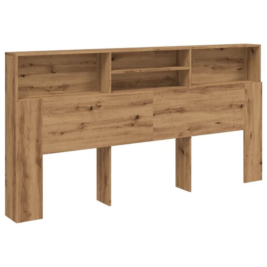 Hoofdbordkast 200X19X103,5 Cm Bewerkt Hout Artisanaal Eiken 200 x 19 x 103.5 cm artisanaal eikenkleurig
