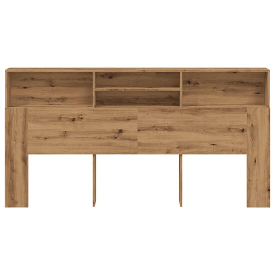 Hoofdbordkast 200X19X103,5 Cm Bewerkt Hout Artisanaal Eiken 200 x 19 x 103.5 cm artisanaal eikenkleurig