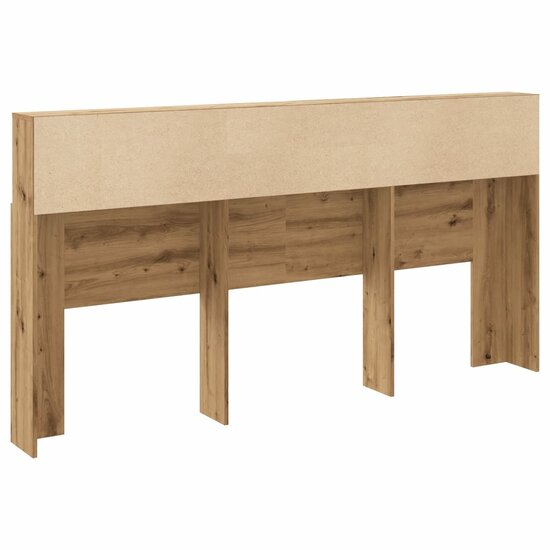 Hoofdbordkast 200X19X103,5 Cm Bewerkt Hout Artisanaal Eiken 200 x 19 x 103.5 cm artisanaal eikenkleurig