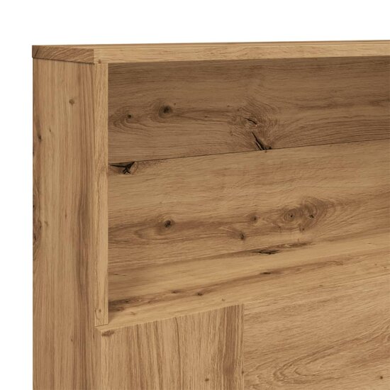 Hoofdbordkast 200X19X103,5 Cm Bewerkt Hout Artisanaal Eiken 200 x 19 x 103.5 cm artisanaal eikenkleurig