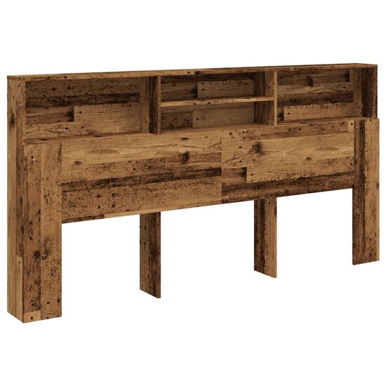 Hoofdbordkast 200X19X103,5 Cm Bewerkt Hout Kleurig 200 x 19 x 103.5 cm Oud hout