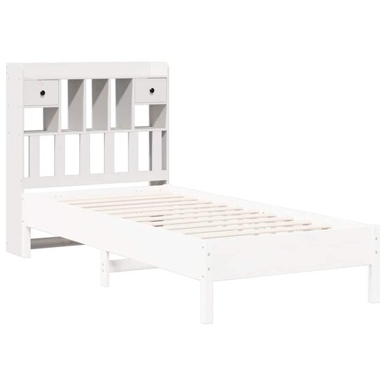 Hoofdbord met opbergruimte 75 cm massief grenenhout wit