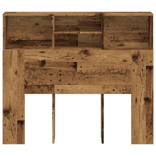 Hoofdbordkast 120X19X103,5 Cm Bewerkt Hout Kleurig 120 x 19 x 103.5 cm Oud hout