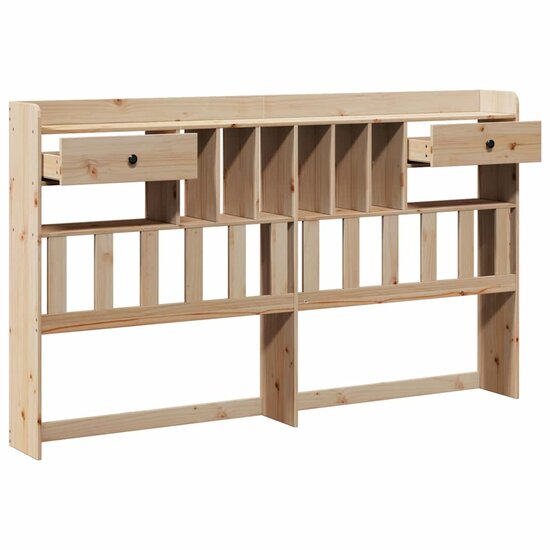 Hoofdbord Met Opbergruimte Massief Grenenhout 200 cm Naturel