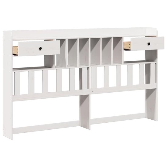 Hoofdbord Met Opbergruimte Massief Grenenhout 180 cm Wit