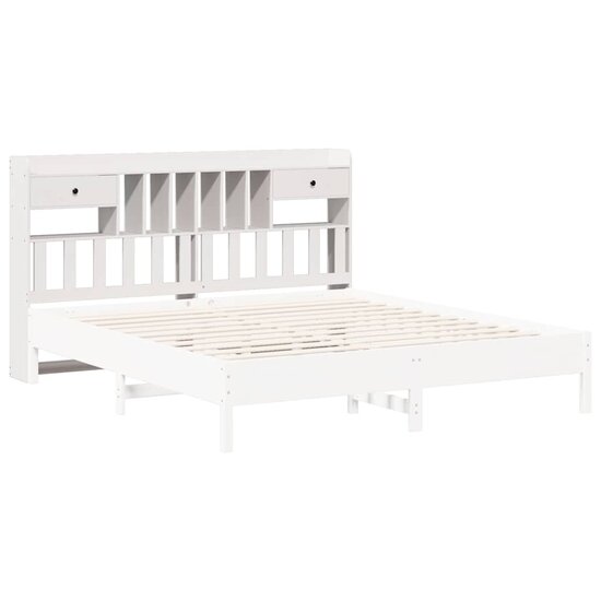 Hoofdbord Met Opbergruimte Massief Grenenhout 180 cm Wit