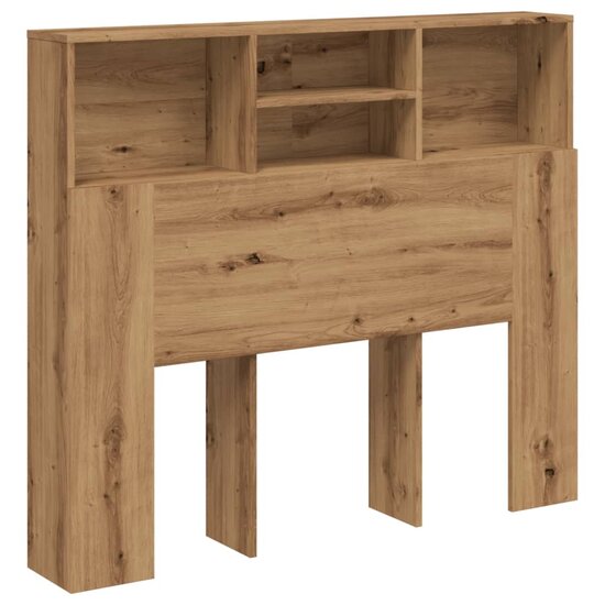 Hoofdbordkast 120X19X103,5 Cm Bewerkt Hout Artisanaal Eiken 120 x 19 x 103.5 cm artisanaal eikenkleurig