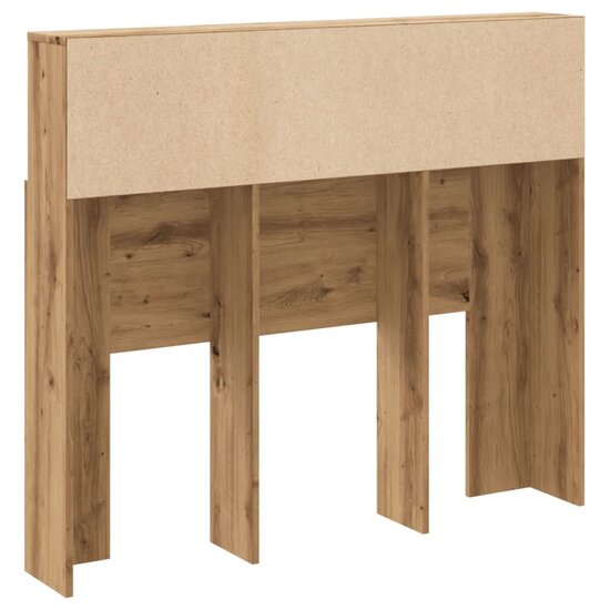 Hoofdbordkast 120X19X103,5 Cm Bewerkt Hout Artisanaal Eiken 120 x 19 x 103.5 cm artisanaal eikenkleurig