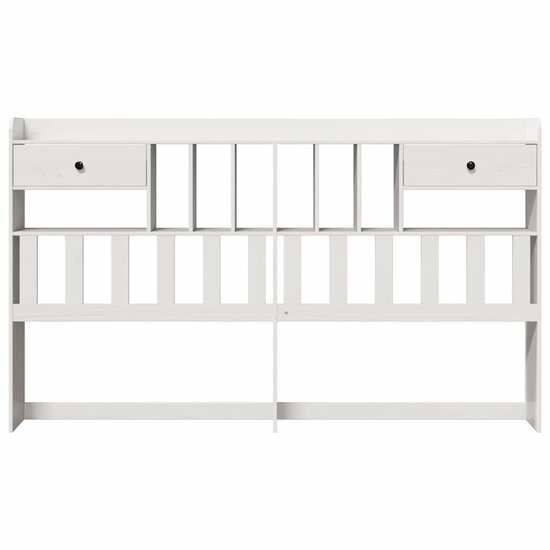 Hoofdbord Met Opbergruimte Massief Grenenhout 200 cm Wit