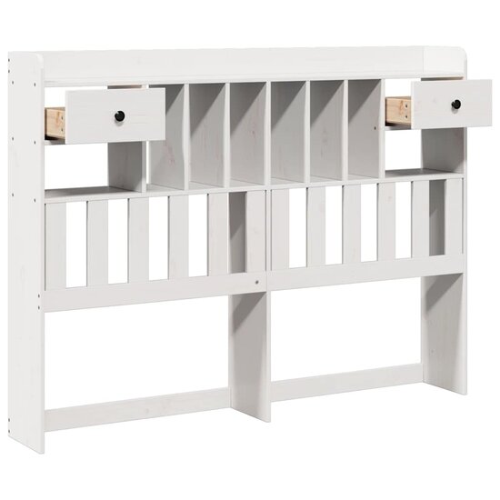 Hoofdbord Met Opbergruimte Massief Grenenhout 150 cm Wit