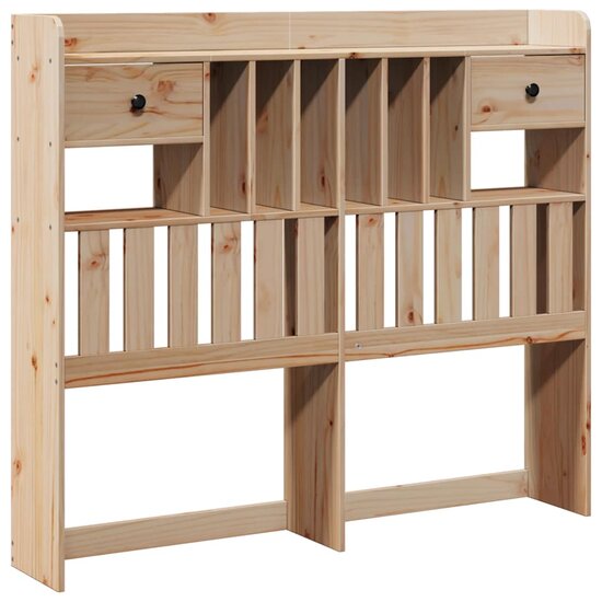 Hoofdbord Met Opbergruimte Massief Grenenhout 135 cm Naturel