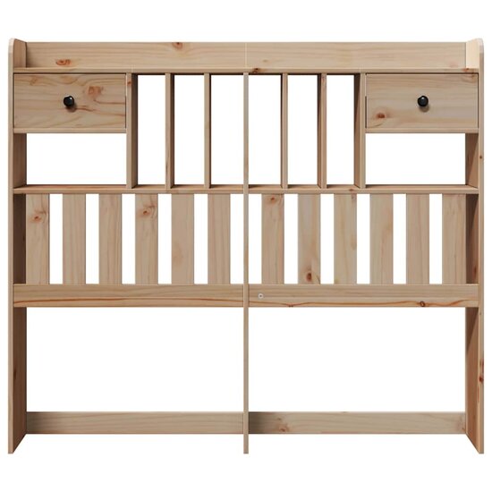 Hoofdbord Met Opbergruimte Massief Grenenhout 135 cm Naturel