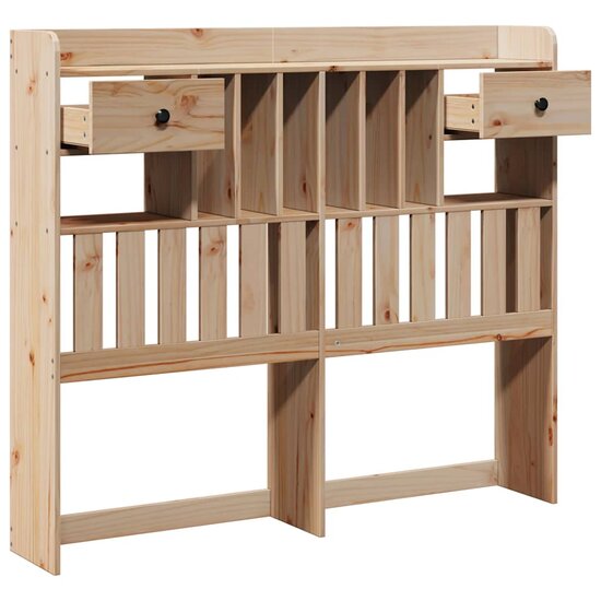 Hoofdbord Met Opbergruimte Massief Grenenhout 135 cm Naturel