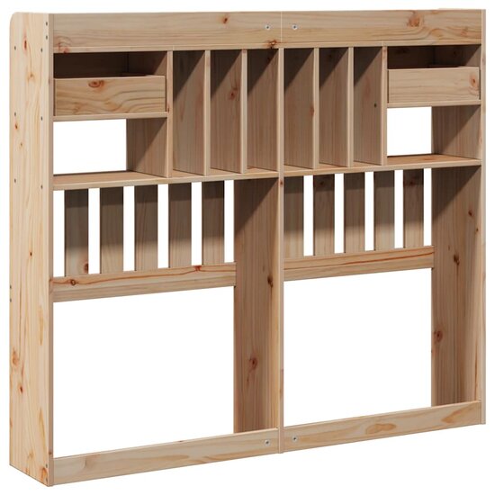 Hoofdbord Met Opbergruimte Massief Grenenhout 135 cm Naturel