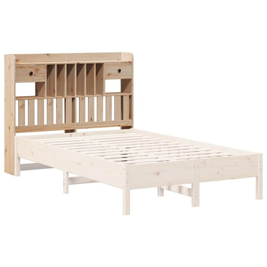 Hoofdbord Met Opbergruimte Massief Grenenhout 135 cm Naturel