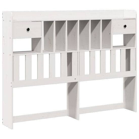 Hoofdbord met opbergruimte 140 cm massief grenenhout wit