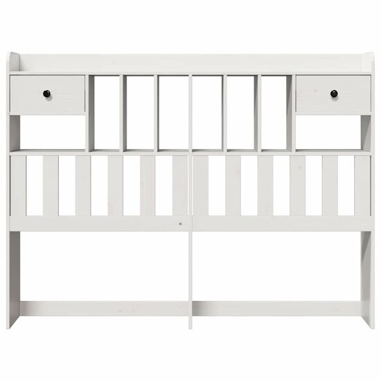 Hoofdbord met opbergruimte 140 cm massief grenenhout wit