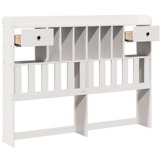 Hoofdbord met opbergruimte 140 cm massief grenenhout wit