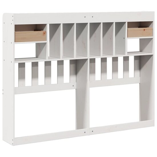 Hoofdbord met opbergruimte 140 cm massief grenenhout wit