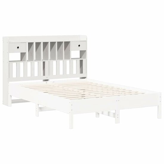 Hoofdbord met opbergruimte 140 cm massief grenenhout wit
