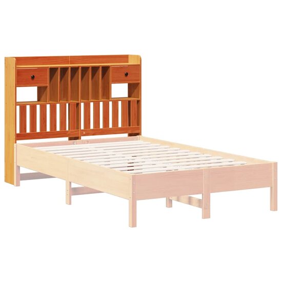 Hoofdbord met opbergruimte 120 cm massief grenenhout wasbruin