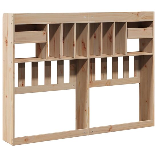Hoofdbord Met Opbergruimte Massief Grenenhout 140 cm Naturel