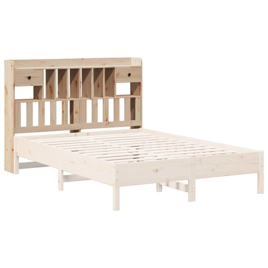 Hoofdbord Met Opbergruimte Massief Grenenhout 160 cm Naturel