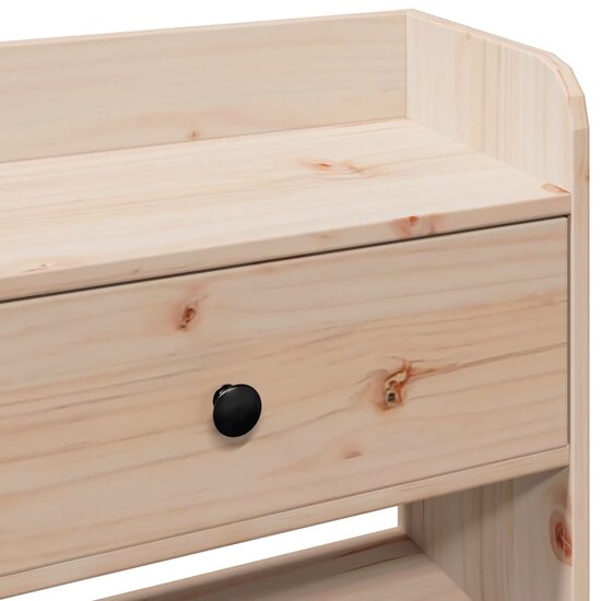 Hoofdbord Met Opbergruimte Massief Grenenhout 160 cm Naturel