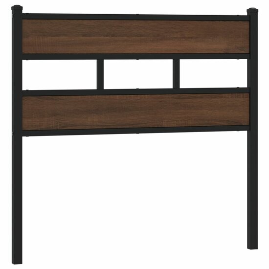 Hoofdbord Bewerkt Hout En Staal Ig 80 cm bruin eikenkleur