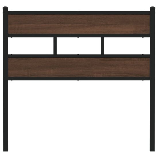 Hoofdbord Bewerkt Hout En Staal Ig 80 cm bruin eikenkleur