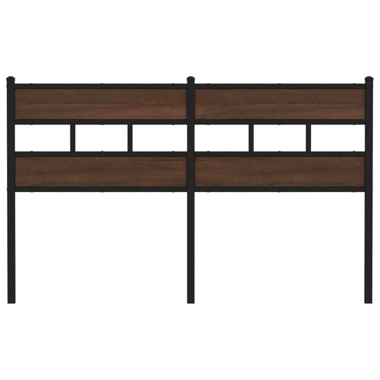 Hoofdbord Bewerkt Hout En Staal Ig 160 cm bruin eikenkleur