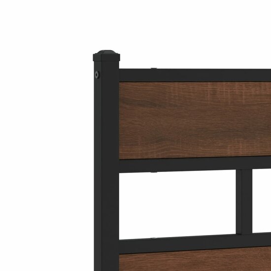 Hoofdbord Bewerkt Hout En Staal Ig 160 cm bruin eikenkleur