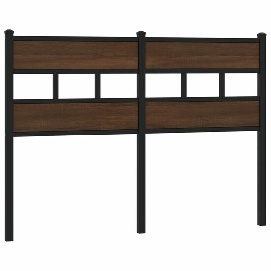 Hoofdbord Bewerkt Hout En Staal Ig 120 cm bruin eikenkleur