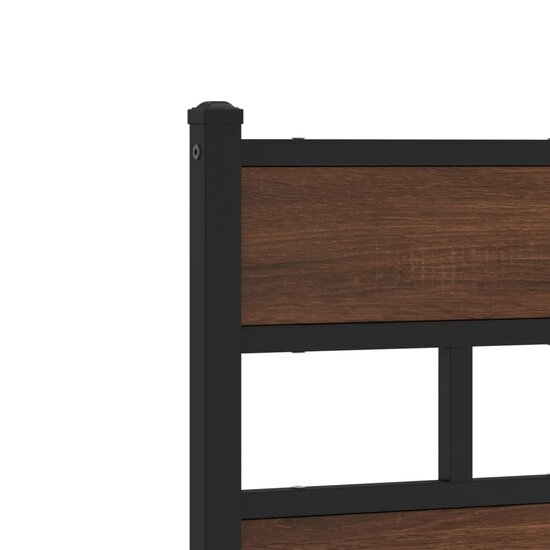 Hoofdbord Bewerkt Hout En Staal Ig 120 cm bruin eikenkleur