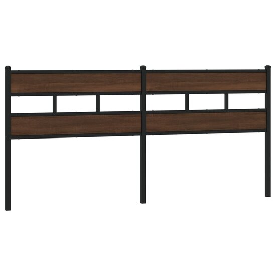 Hoofdbord Bewerkt Hout En Staal Ig 200 cm bruin eikenkleur