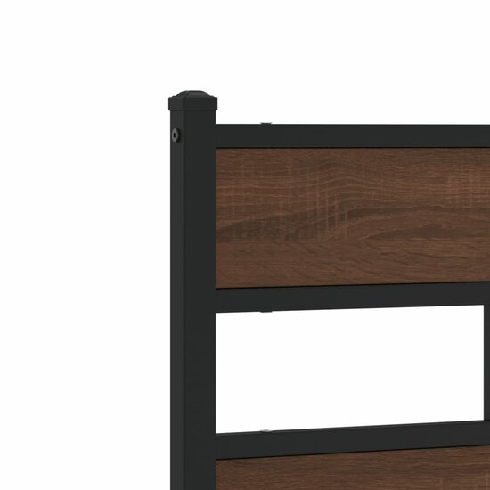 Hoofdbord Bewerkt Hout En Staal Ig 200 cm bruin eikenkleur