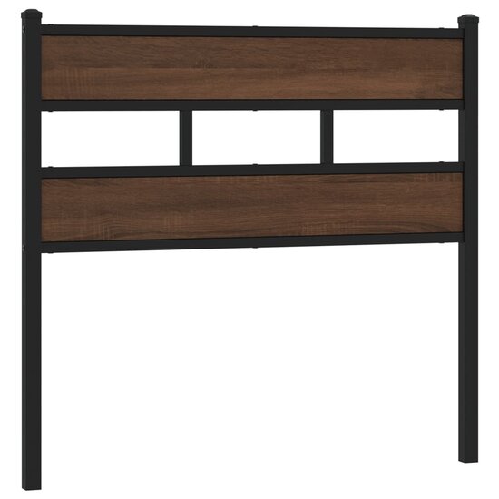 Hoofdbord Bewerkt Hout En Staal Ig 75 cm bruin eikenkleur
