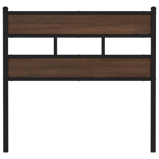 Hoofdbord Bewerkt Hout En Staal Ig 75 cm bruin eikenkleur