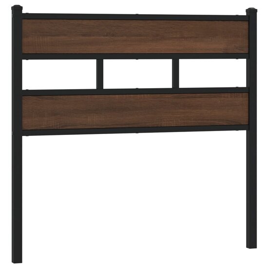 Hoofdbord Bewerkt Hout En Staal Ig 100 cm bruin eikenkleur