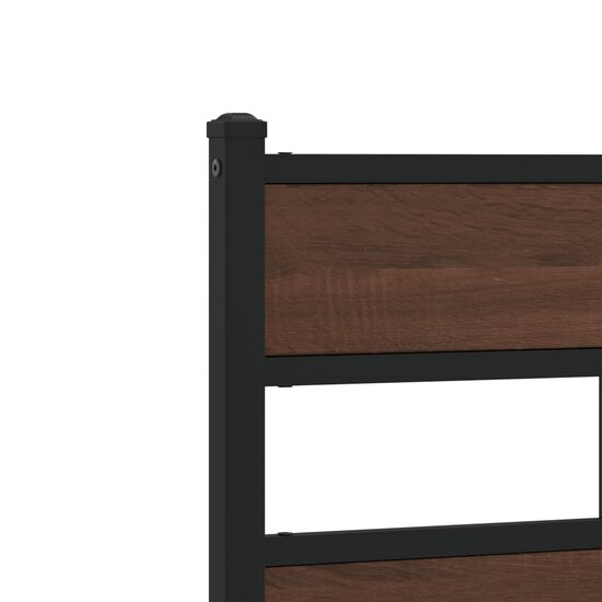 Hoofdbord Bewerkt Hout En Staal Ig 100 cm bruin eikenkleur