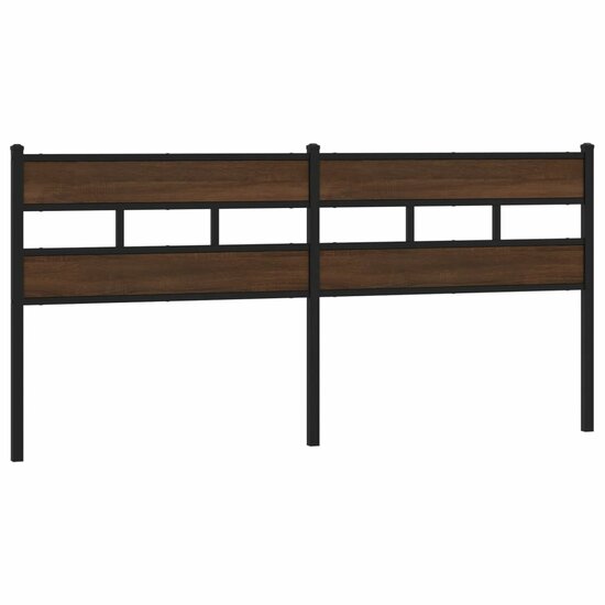 Hoofdbord Bewerkt Hout En Staal Ig 190 cm bruin eikenkleur