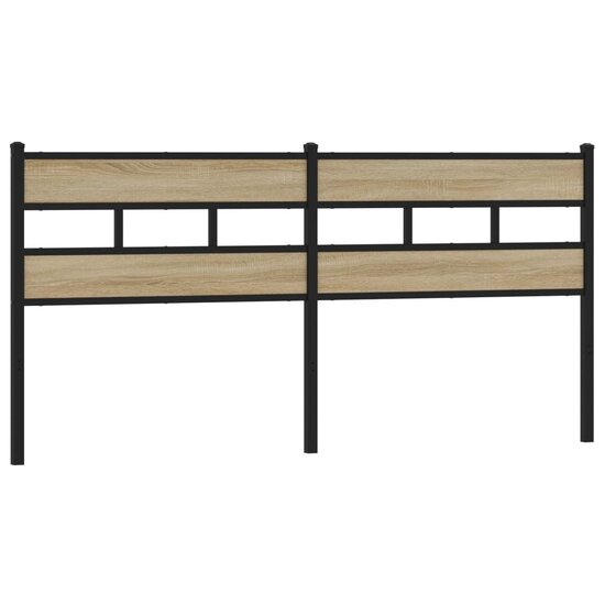 Hoofdbord 193 cm ijzer en bewerkt hout sonoma eikenkleurig