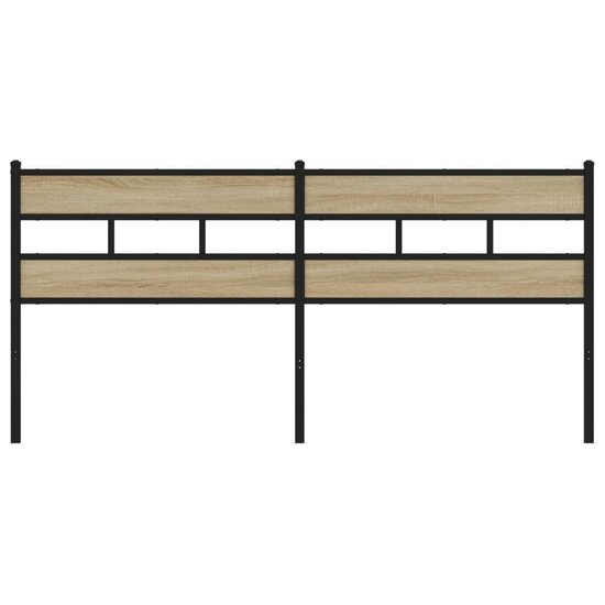 Hoofdbord 193 cm ijzer en bewerkt hout sonoma eikenkleurig