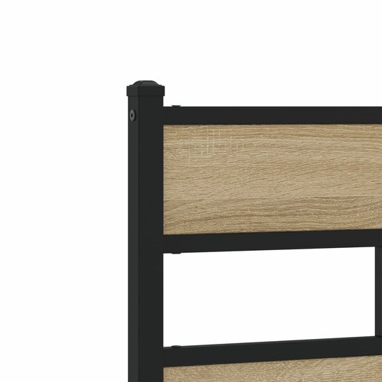 Hoofdbord 193 cm ijzer en bewerkt hout sonoma eikenkleurig