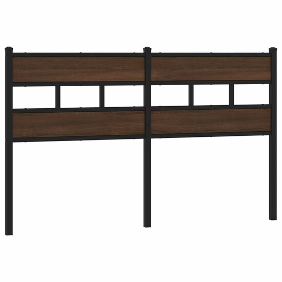 Hoofdbord Bewerkt Hout En Staal Ig 135 cm bruin eikenkleur