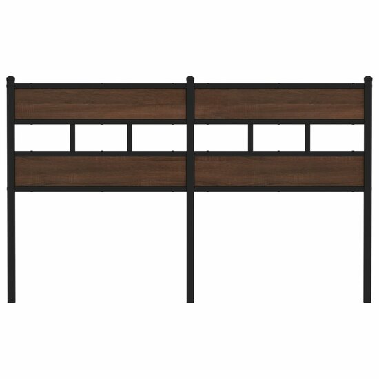 Hoofdbord Bewerkt Hout En Staal Ig 135 cm bruin eikenkleur