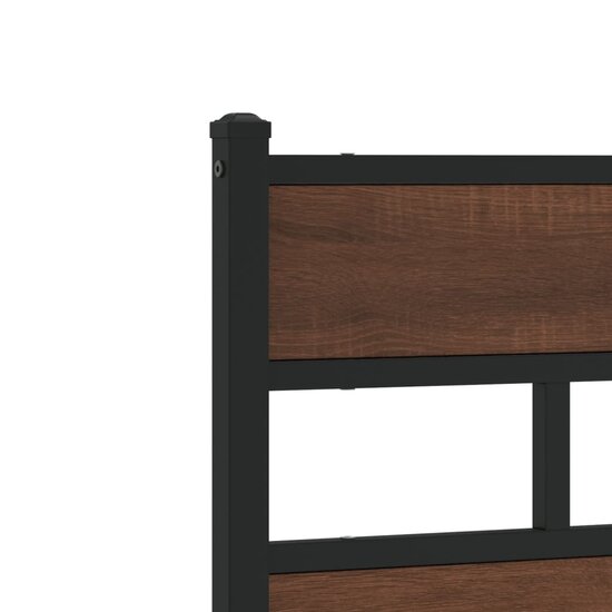 Hoofdbord Bewerkt Hout En Staal Ig 135 cm bruin eikenkleur